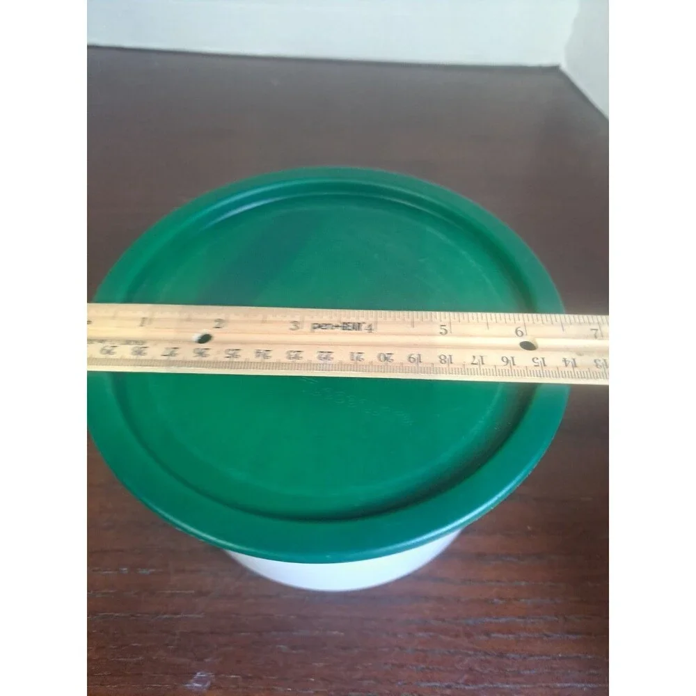 Vtg Tupperware One Touch Canister White With Hunter Green Lid 2709A-3.